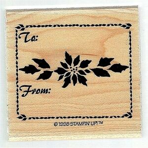 Stampin’ Up! Christmas 1998 Christmas Gift Tag Poinsettia RARE VINTAGE HTF